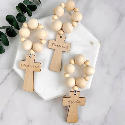 CREATEME™ Baby's First Rosary - Personalized Timber Rosary Ring