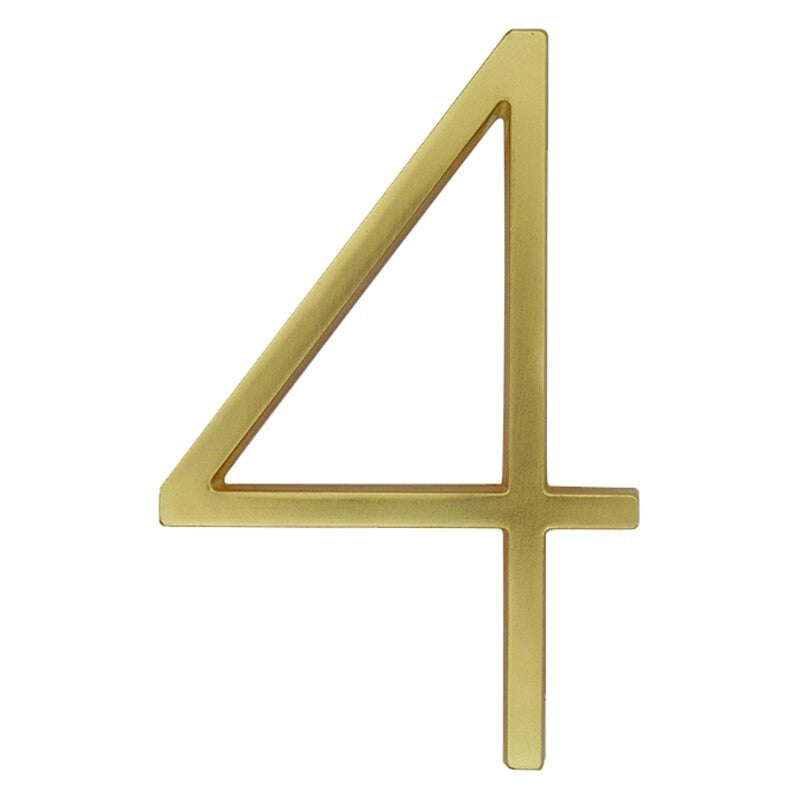 SLIMLINE Modern Gold/Brass Color Floating or Flush House Numbers -  Winfinity Brands