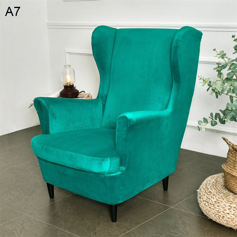 Teal wingback chair discount cover