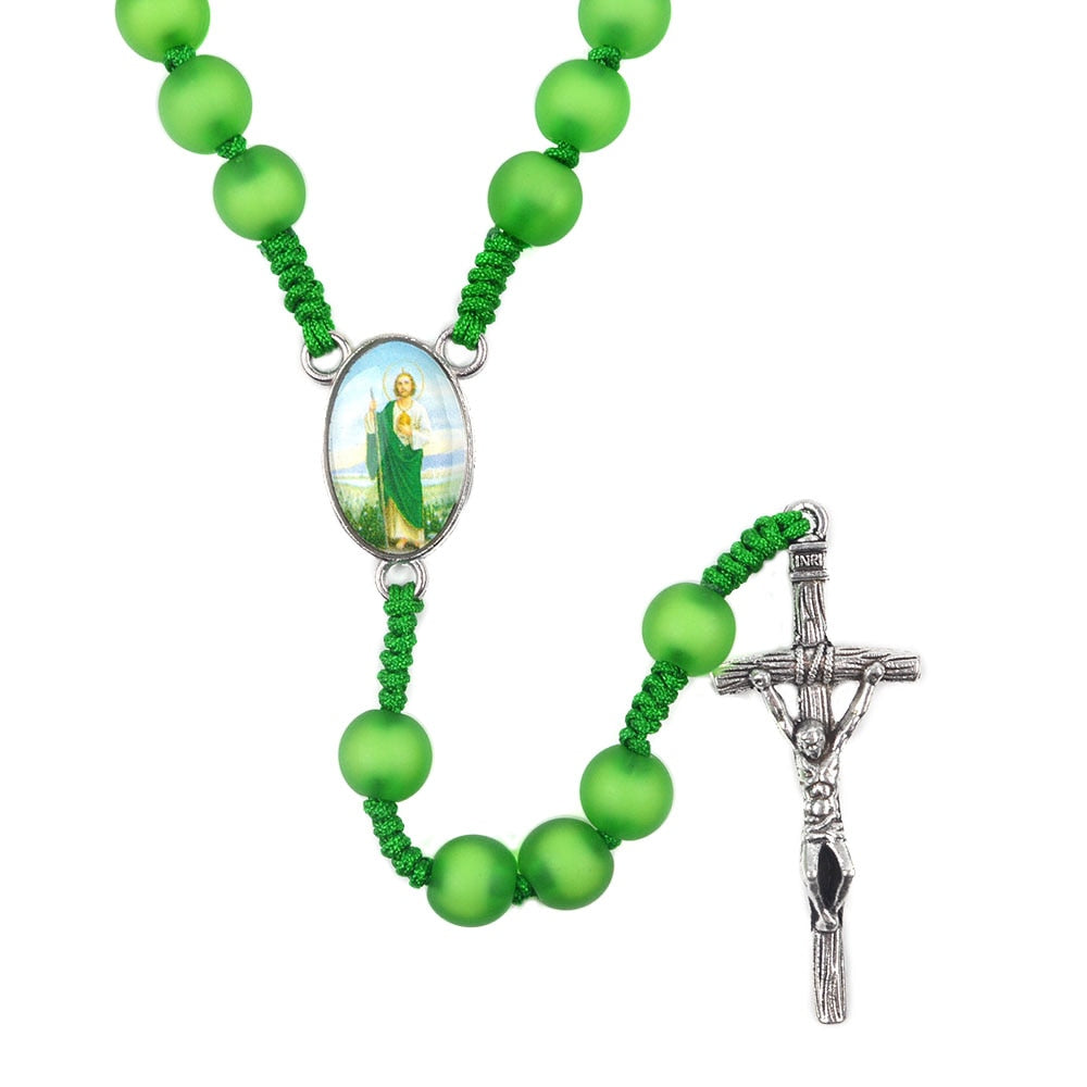 Rosary Necklace, Bright Beautiful Colorful Unique Beads Rosary