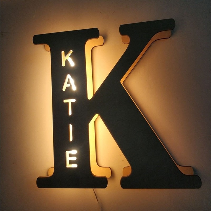 CREATEME™ USB Powered LED Personalized Initial Letter Name Light (shel ...