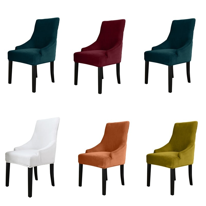 Geometric Round Top Chair Slipcovers for King Louis Chair - Spandex Ch -  Winfinity Brands
