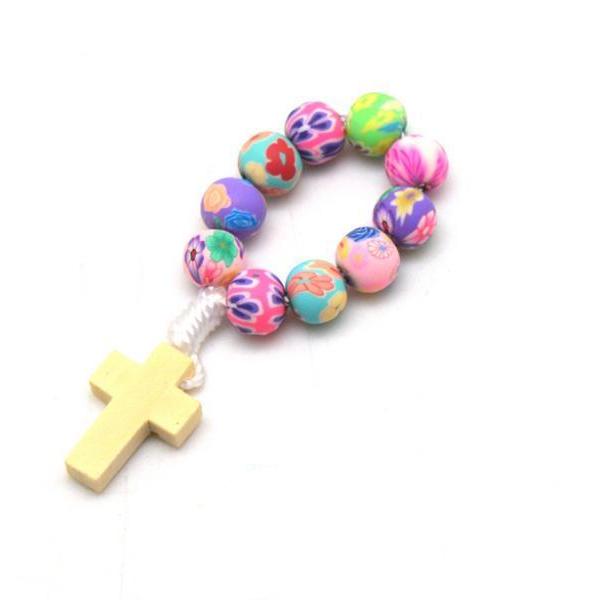 12 x Natural Timber & Polymer Clay Finger Rosaries - Winfinity Brands